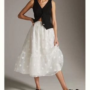 Anthropologie Eva Franco Tulle Midi Skirt 1X